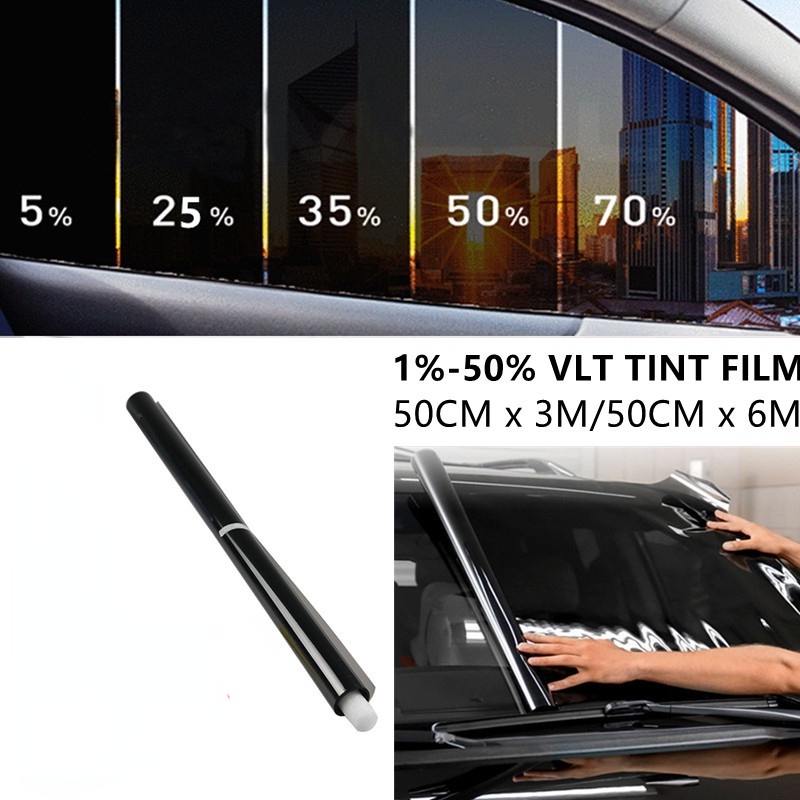 Ventana de coche Tint Film tintado oscuro Humo Negro 15% 50cm X 3m Nuevo 