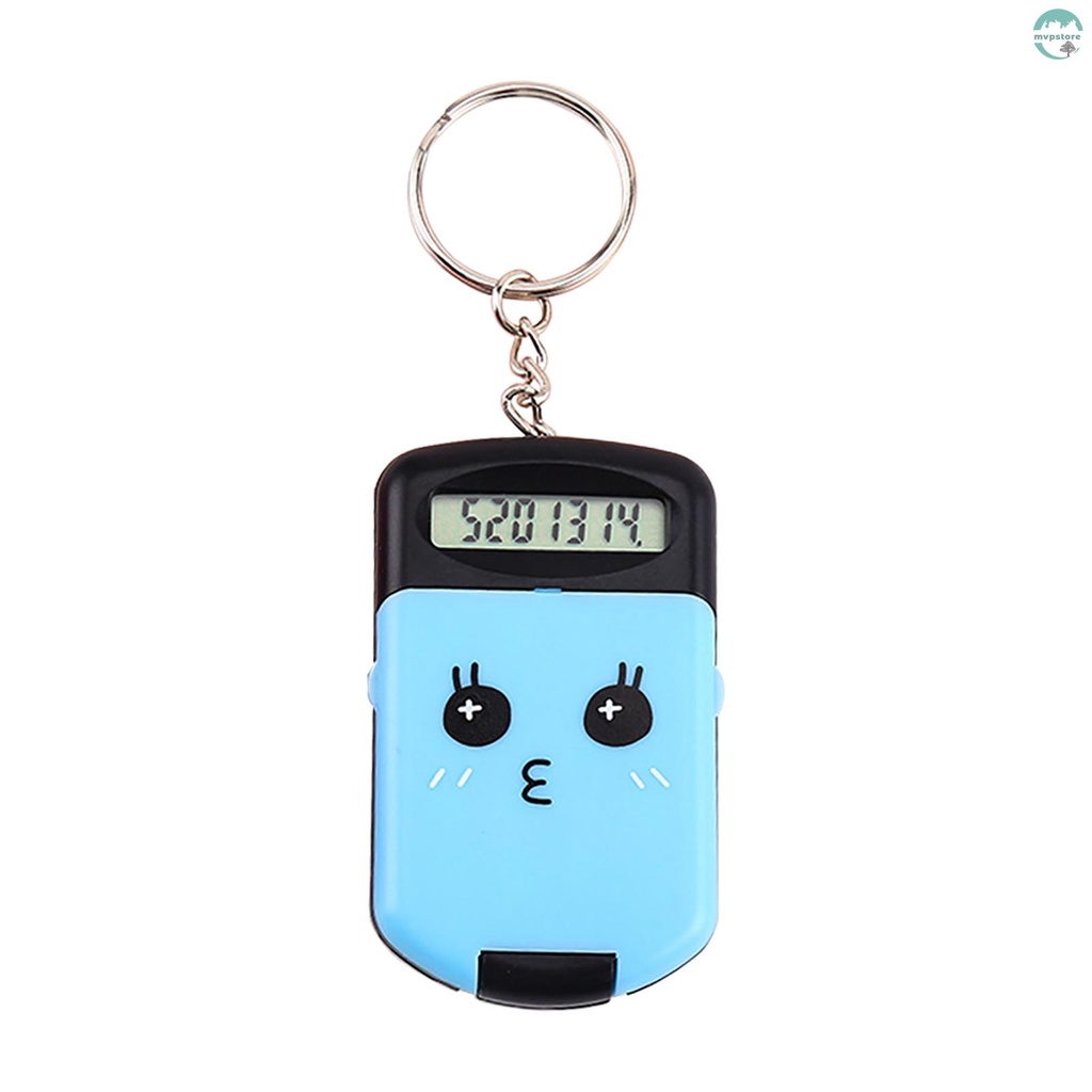 Sunydog Mini calculadora Cute Cartoon con llavero Pantalla de 8 dígitos Calculadora portátil de bolsillo para niños Estudiantes Útiles escolares 