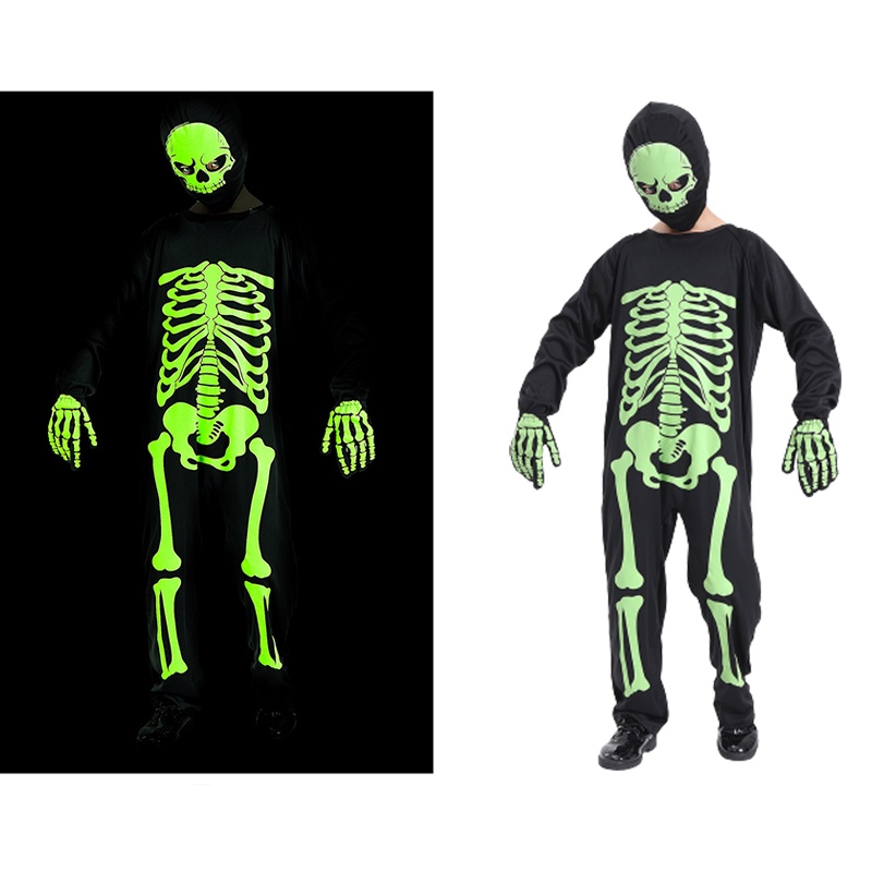 Disfraz De Calavera De Halloween Para Niños , Fiesta De Terror , Ropa De  Esqueleto Luminosa , Cosplay , Mono Vestido Con Capucha , Guantes De  Disfraces | Shopee México