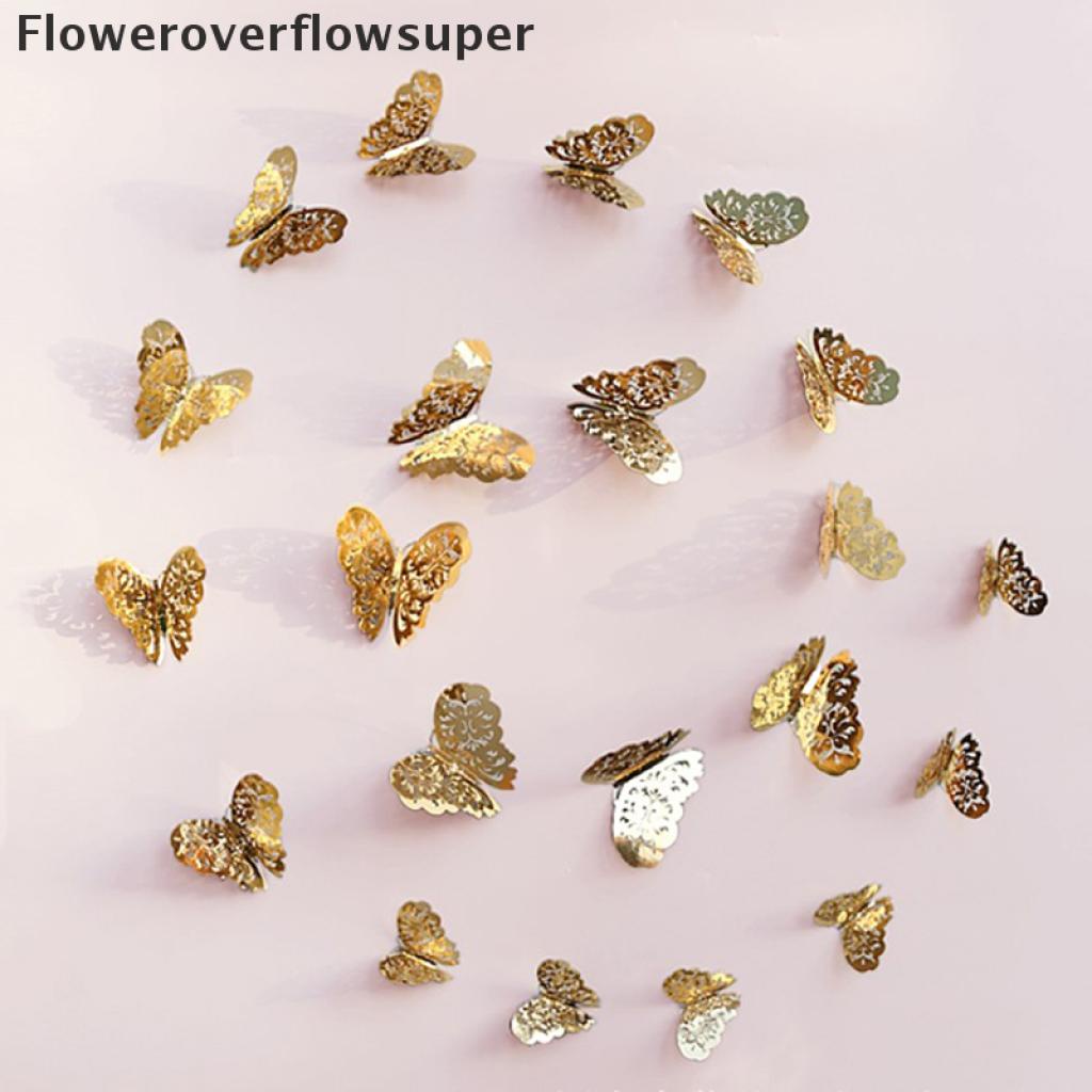 Download Fsmx 3d Butterfly Design Wall Stickers 12 Pcs Removable Decals Diy Home Decorations Hot Shopee Mexico