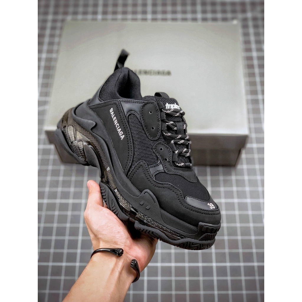 Acostumbrarse a George Eliot Culpable original Balenciaga Triple S Pure Negro Zapatos De Los Hombres Las Mujeres  Deportivos Zapatillas De Tenis 089 | Shopee México