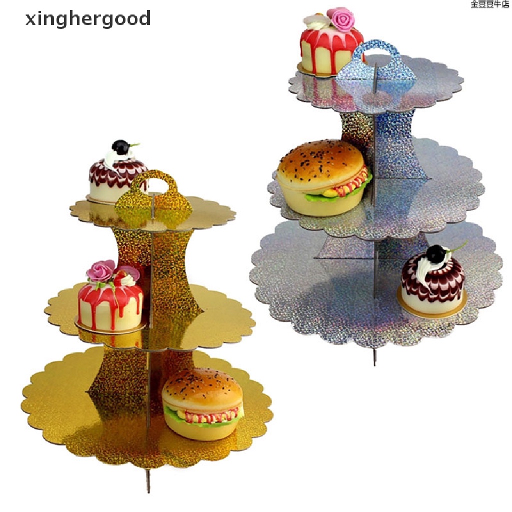 Xinghergood Cup Cake Stand 3 Tier Cupcake Paperboard Solid Stands Diy Cupcak Xhg Sho México