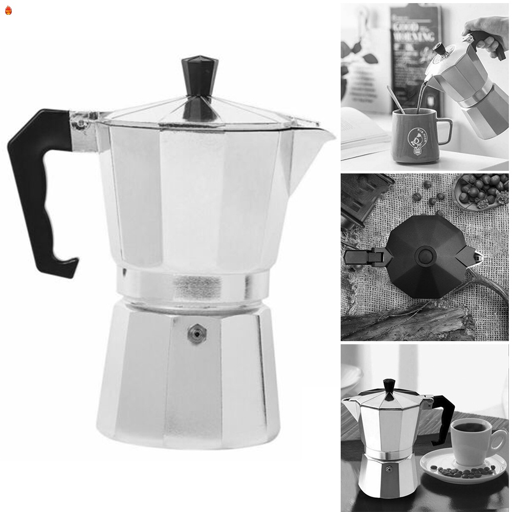 Cafetera Espresso Italiana Café Moka Olla Estufa Superior Octagonal Aluminio Cafetera Shopee 8782