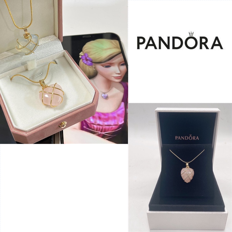 Verdrag Vies barricade Pandora Collar Barbie 18K Oro Cúbico Circonita Diamante Corazón Colgante  Mujer Moda Accesorios De Joyería | Shopee México