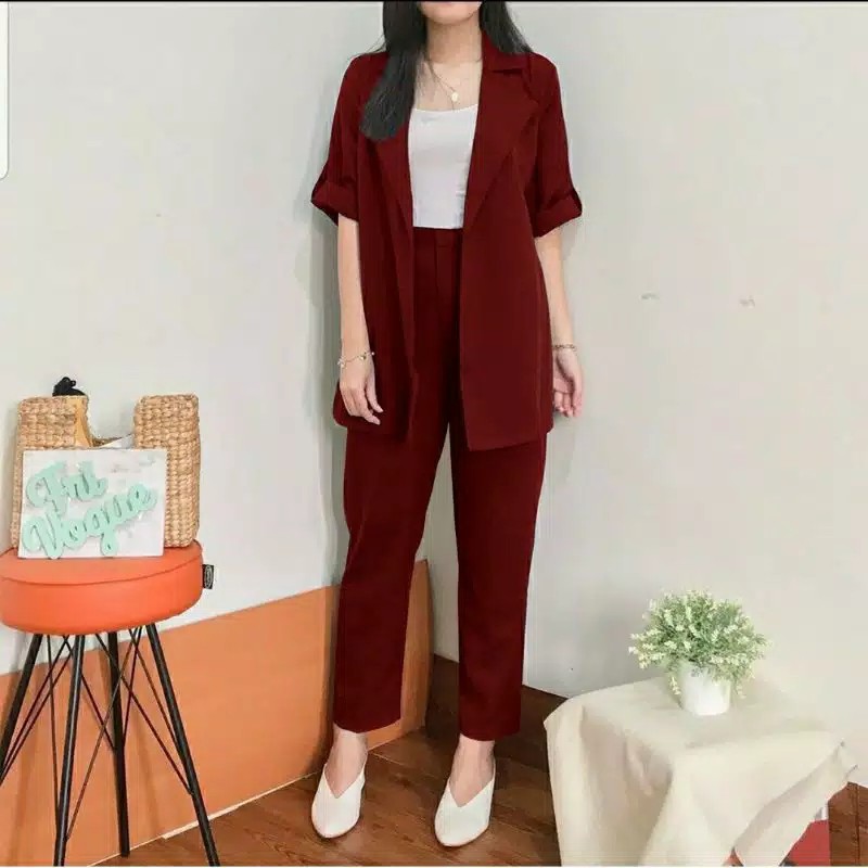 Ropa de mujer de moda Premium Casual trabajo Z3Q5 presente invitación  moderna elegantes invitaciones últimos modelos simples de lujo de la moda  B2Q8 Mesya un conjunto 2In1 traje Blazer y tamaño Jumbo |