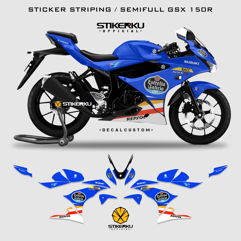 Rayas SUZUKI GSX R150/ESTRELLA Edition/pegatina/calcomanía de STOCK/SEMIFULL/R150/pegatina/LIS BODY/LIVERY/motocicleta variación corporal