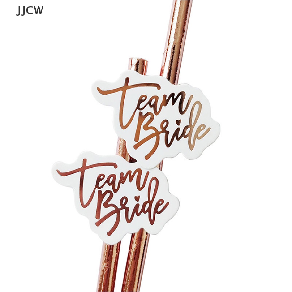 [JJCW] 10pcs Bride To Be Rose Gold Straw Team Bride Wedding Drinking Hen Party Decorat YYQ