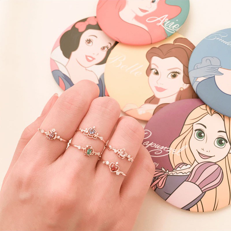 Anillo Pandora De Alta Calidad Con Caja De Promesa De Diamantes De Princesa Disney Chapado En Oro Rosa De 18 Quilates (Tamaño Ajustable) | Shopee