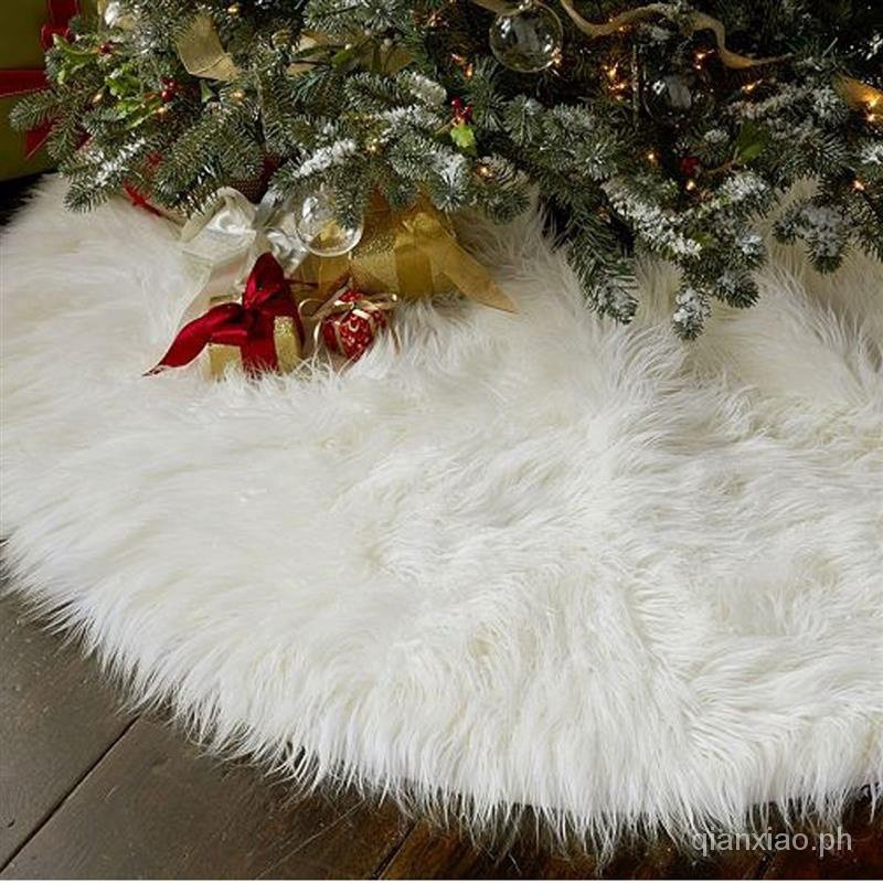 Decoraciones Interiores de Navidad al Aire Libre Gulin Falda de árbol de Pelusa Larga Blanca de Navidad Árbol de Navidad Felpa Falda árbol Faldas Adornos 
