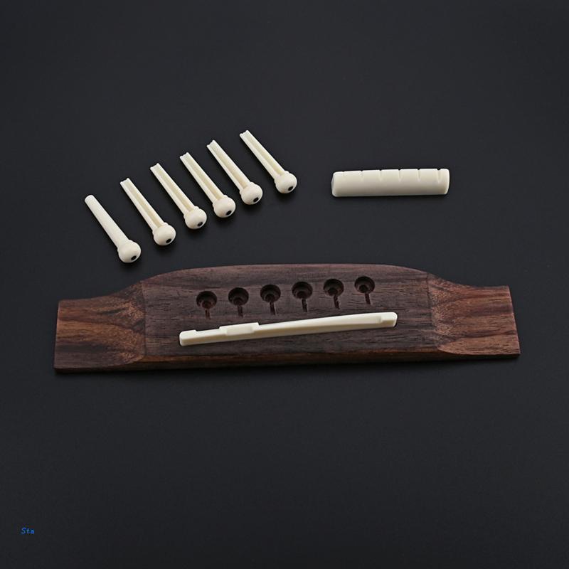 Puente para guitarra de jazz con rodillo ROSENICE Professional Archtop sillín de palisandro 1 pieza 