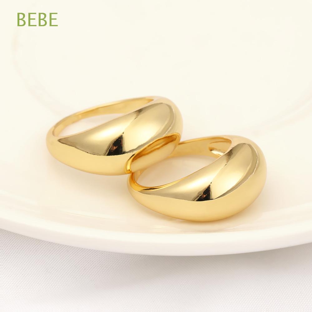 Bebe Punk Hip Hop Round Circle Rings Wedding Gold Color Chunky Ring Women Romantic Finger Fashion Jewelry Thick Gold Stack Rings Geometric Shopee Mexico