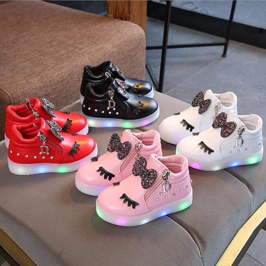 Ambiente cuscús Acerca de la configuración Zapatos Luminosos De Cuero Para Niñas De 1 A 7 Años/Casuales Para Niños |  Shopee México