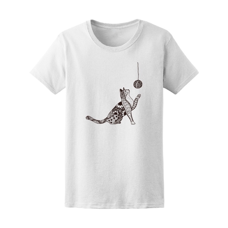 Camiseta Mandala Gato Con Bola De Estambre