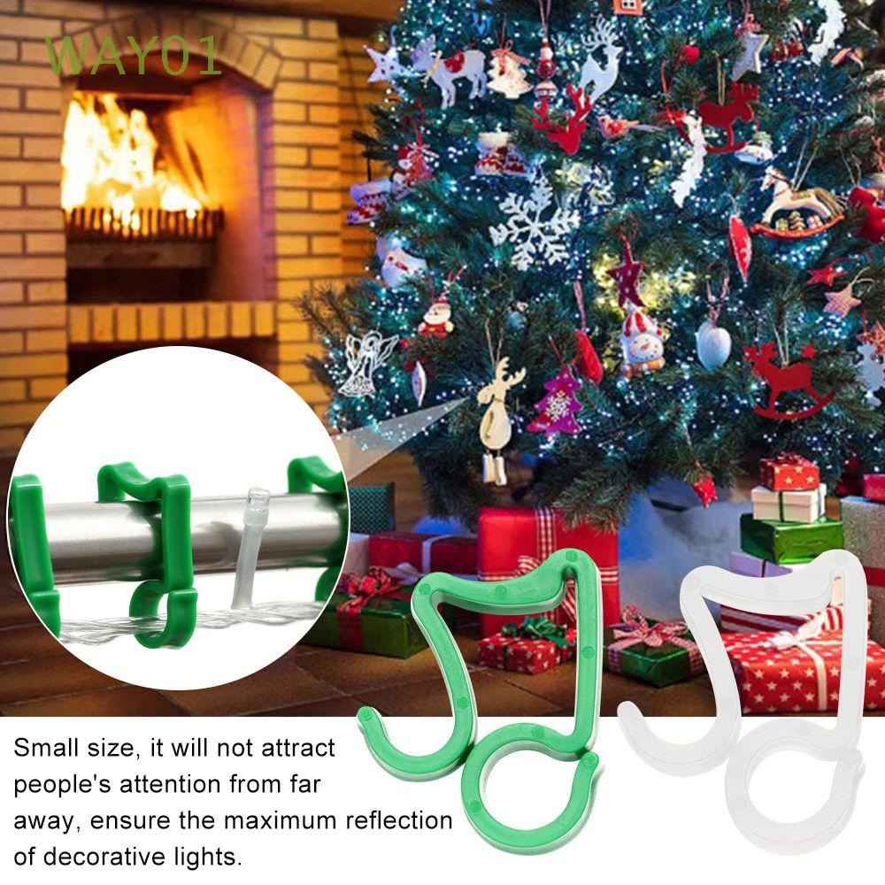 SPTwj 100 ganchos para canalón de plástico mini soporte de alambre para luces de Navidad al aire libre ganchos para colgar Navidad cumpleaños aniversario decoración blanco 