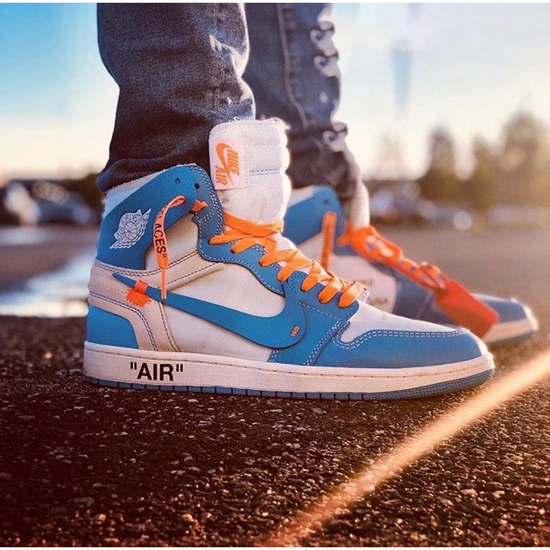 Nike Off White X Air Jordan 1 Retro High Og Unc Classic Retro High Top All Match Cultural Sports Basketball Shoes Shopee Mexico