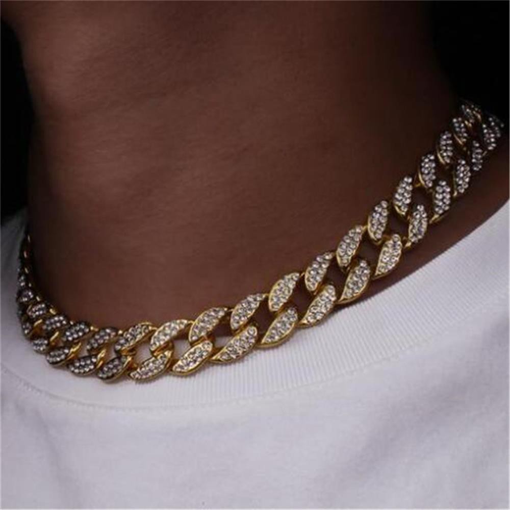 Annuum 12mm De Ancho Nuevo Collar De Diamantes De Moda De Lujo Brillante Para Hombres Cadena De Collar Cubano Shopee Mexico