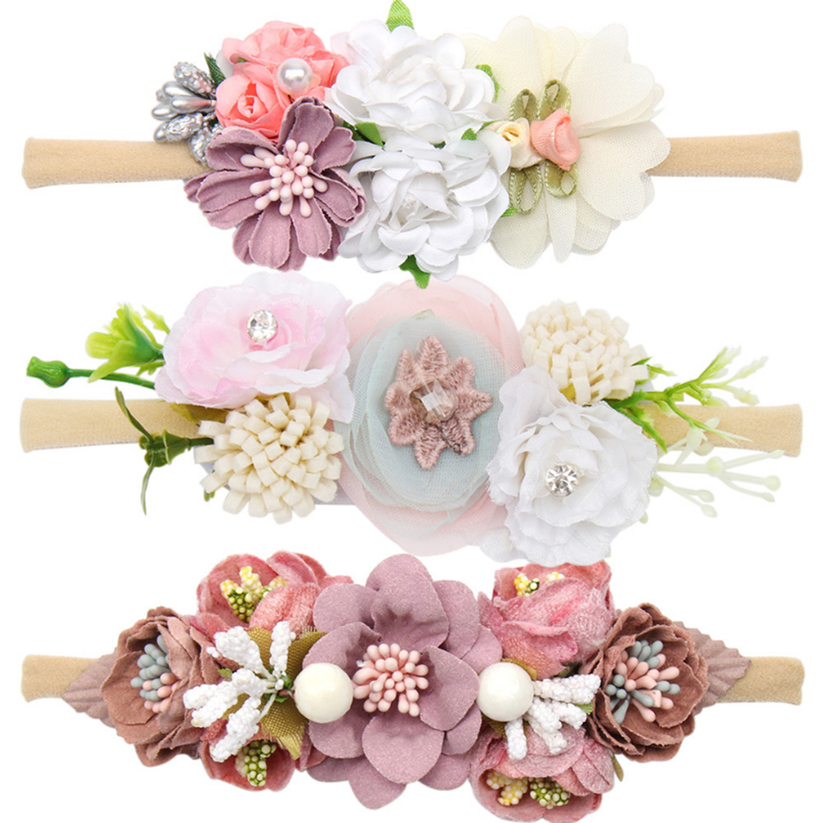 B Diadema De Corona De Flor Para Bebe Nina Corona Floral Elastica Para Fiesta De Cumpleanos Shopee Mexico