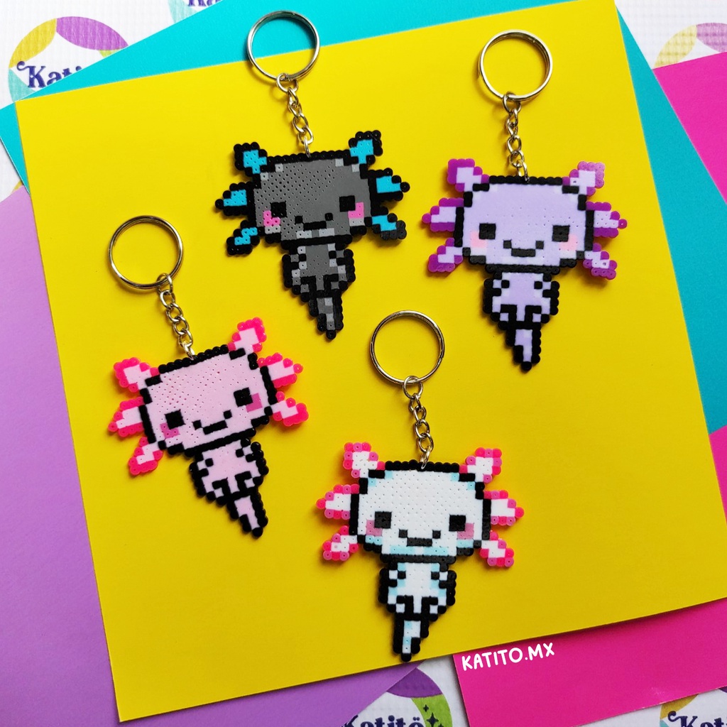 Ajolote Llavero Hama perler Beads Kawaii Shopee México