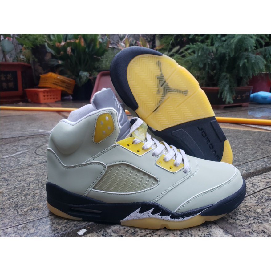 jordan 5 azul con amarillo