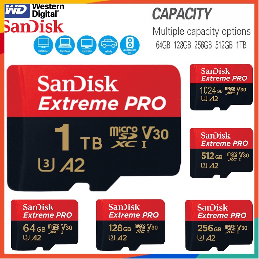 Tarjeta De Memoria Sandisk micro Sd 1TB (1024gb) tf De Alta Velocidad