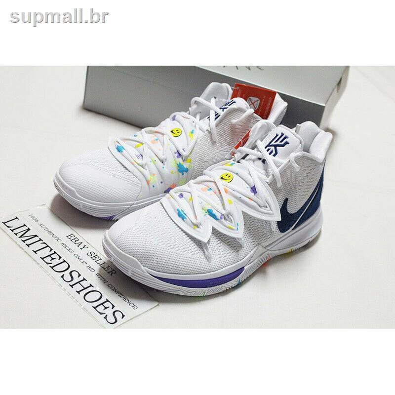Nike Kyrie 5 Ep « Tener Un Día » Zapatos De Baloncesto Blanco , Deep Royal Blue UZND | Shopee México