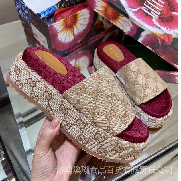 Sandalias De Mujer Plataforma Con Estampado Gucci | Shopee México