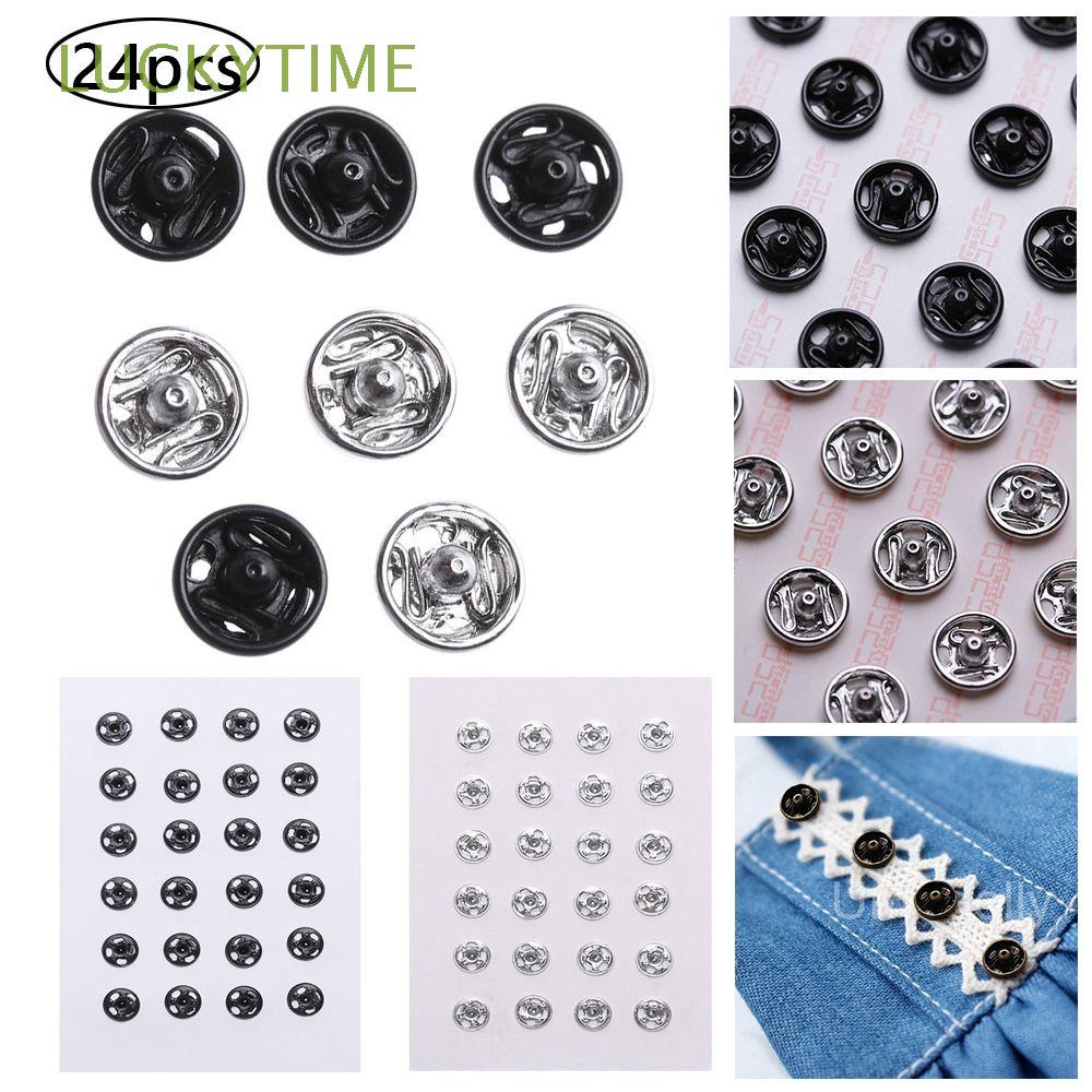 24Pcs Mini Buttons Buckles for DIY Doll Clothes 6mm Metal Buckle Invisible Snap#