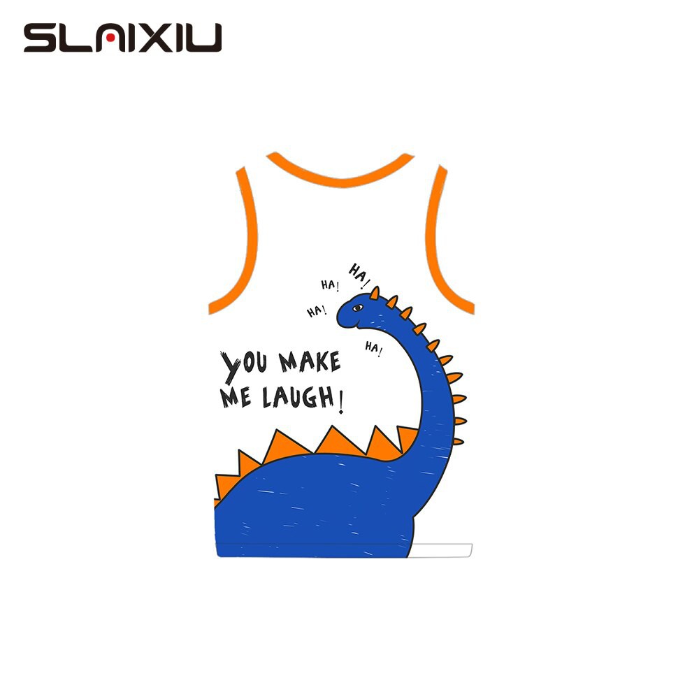 Slaixiu De Dibujos Animados De Los Ninos Camisa Chaleco Ropa Casual Bebe Nina Ninos Dinosaurio Patron De Algodon Nino Trajes Baju Para 1 8 Anos Shopee Mexico
