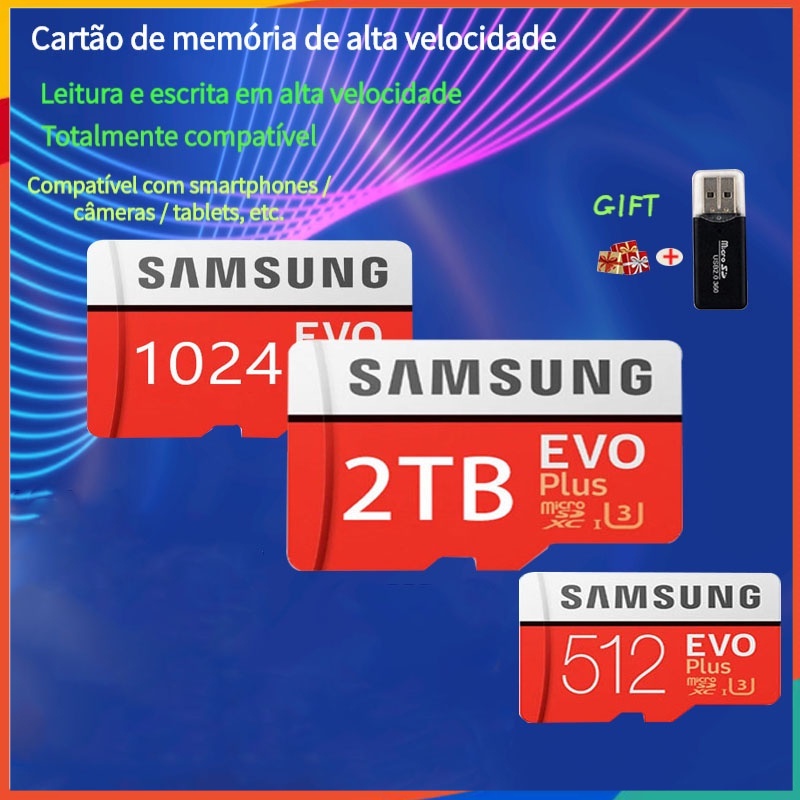 Tarjeta De Memoria Samsung 512GB 10 Nivel Velocidad 100Mb/S Micro SD 1TB , 2TB