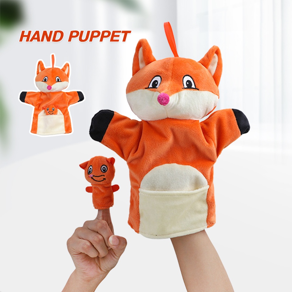 Fox Black Temptation Marionetas de Mano de Animales de Dibujos Animados muñecos de Terciopelo Suave Props Toys 