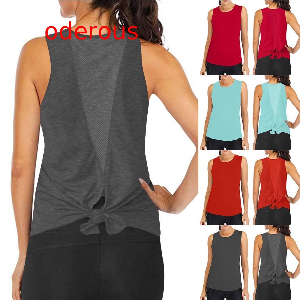 Camiseta Sin Mangas De Yoga para Mujer Sin Espalda Sin Espalda Camisetas Deportivas Fitness Yoga con Cuello Redondo Camiseta Deportiva para Correr 