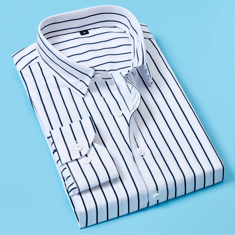 Heart-n-Crush Camisa larga gris claro-azul estampado a rayas look casual Moda Camisas Camisas largas 