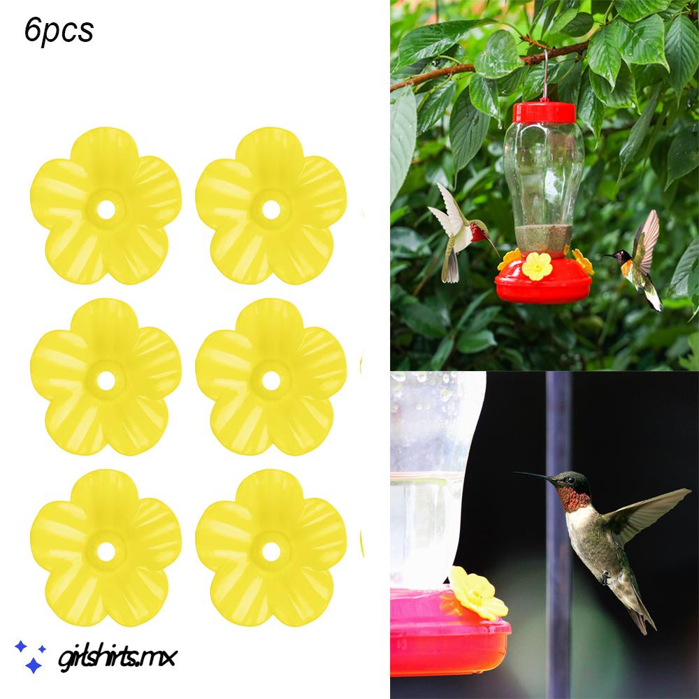 Girlshirts 6pcs High Quality Hummingbird Feeder Parts Practical Plastic Replacement Flowers More Attractive Outdoor Easy To Use Durable Yellow Multicolor Shopee Mexico