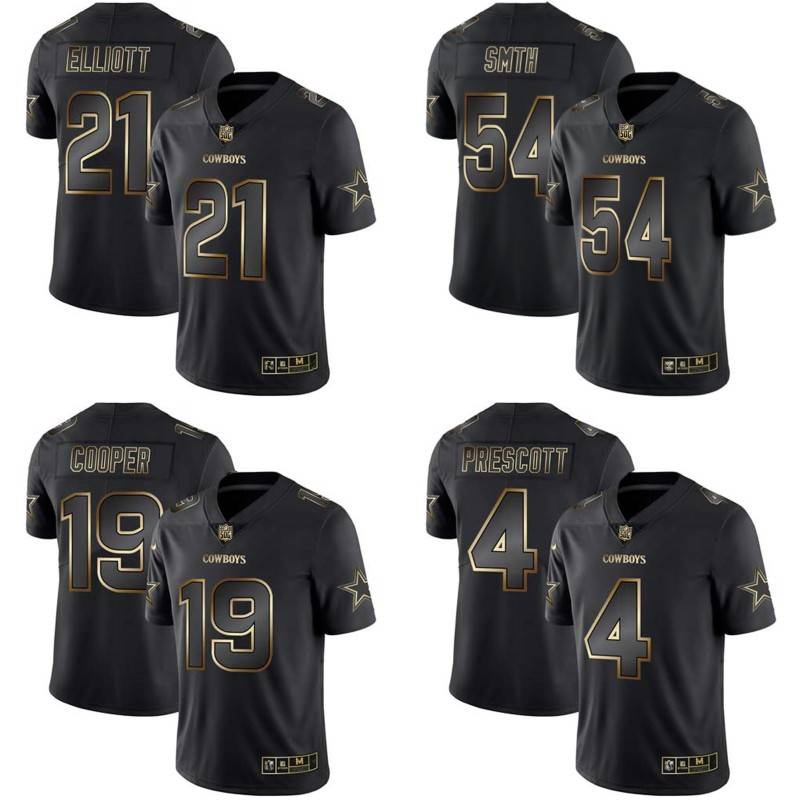 Dallas Cowboys Custom Name and Number Black Gold Jersey – All Stitch -  Bustlight