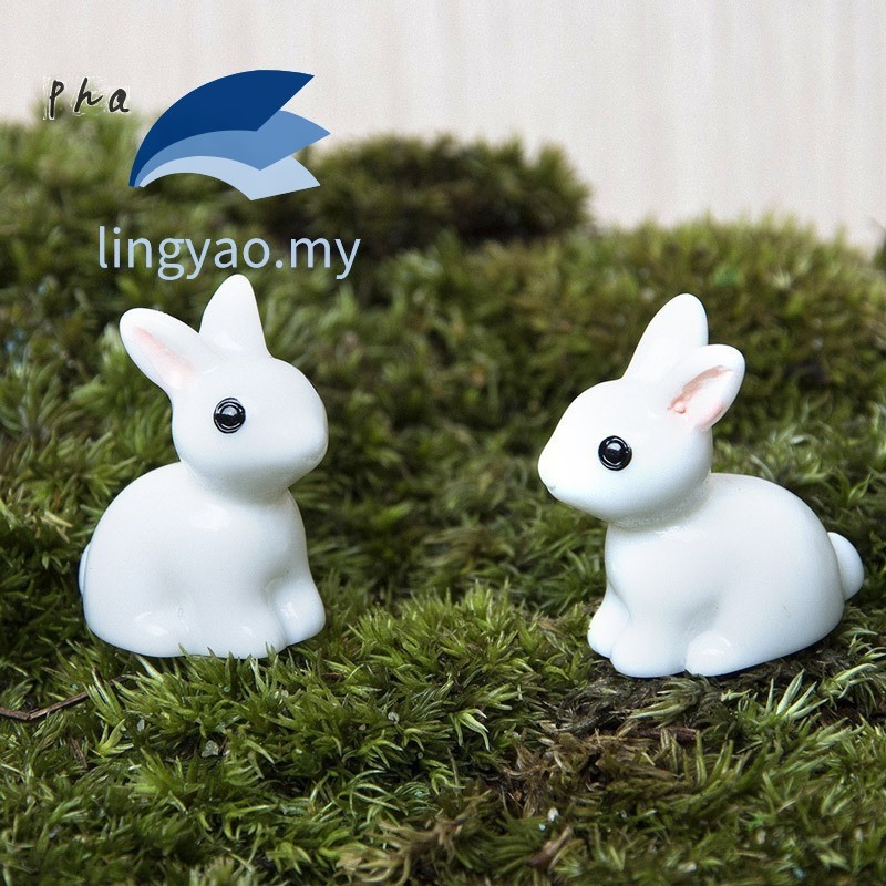 Yhongda Useful 3 Piezas Mini Conejo Miniatura Jardín Ornamento Miniatura Figuras Maceta Cute Home Decoración Herramienta 