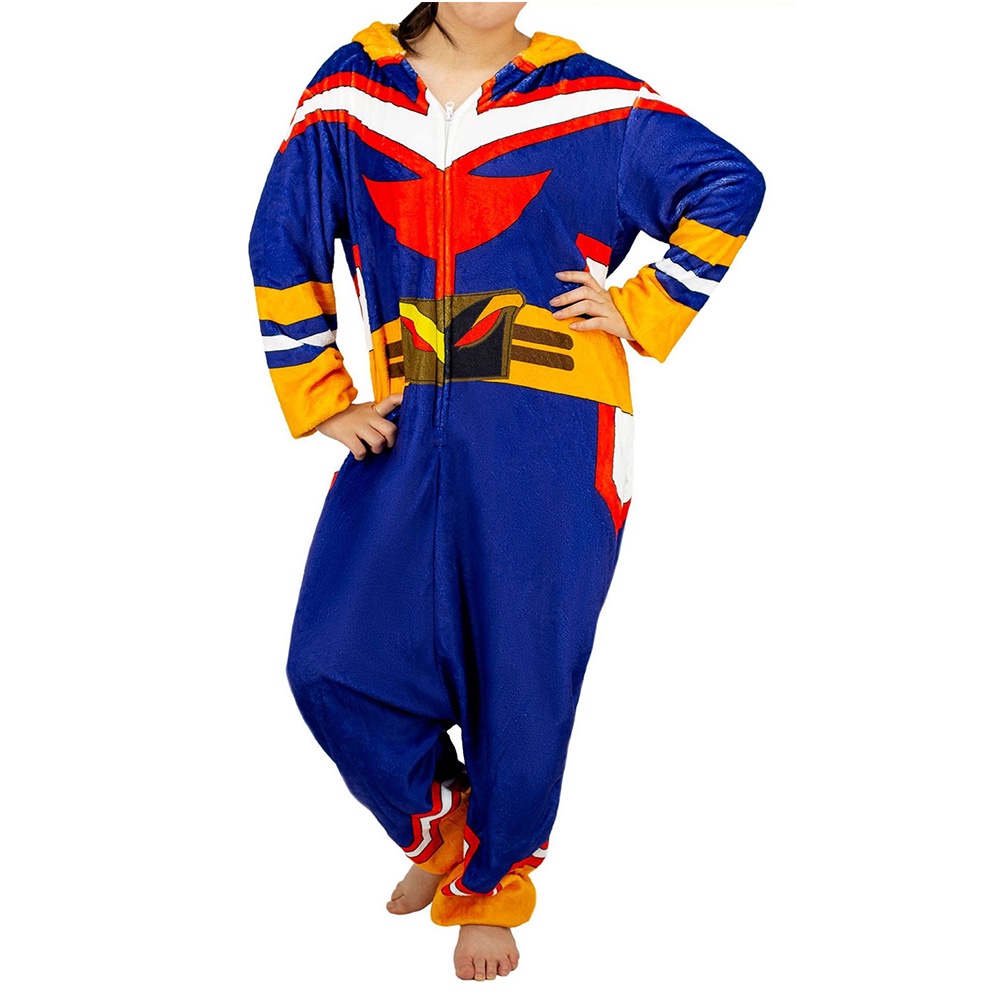 My Hero Academia All Might Cosplay Disfraz Pijamas Terciopelo Onesies Mono Suave Ropa de Dormir 