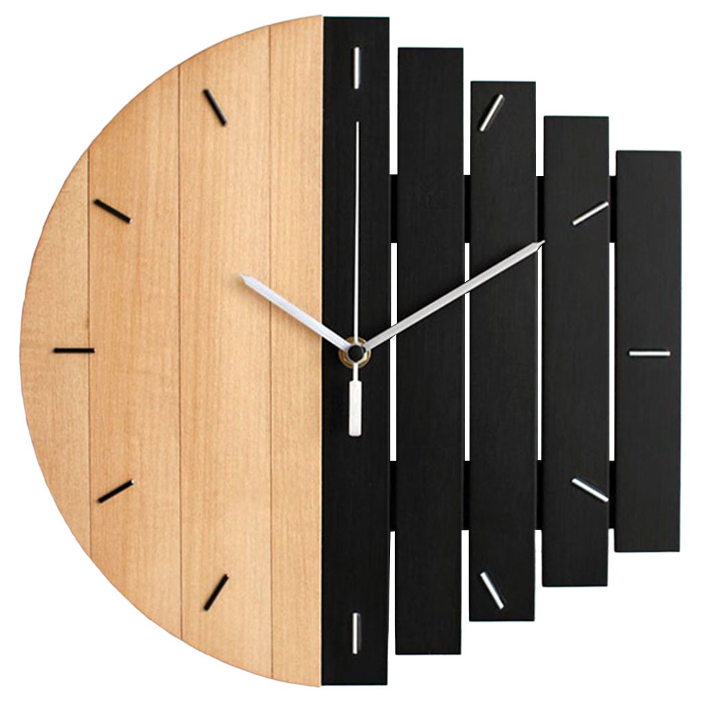 Shiwaki1 12 Inch Thick Wood Kitchen Wall Clock Retro Farmhouse Clocks For Living Room Decor Bedroom Restaurant