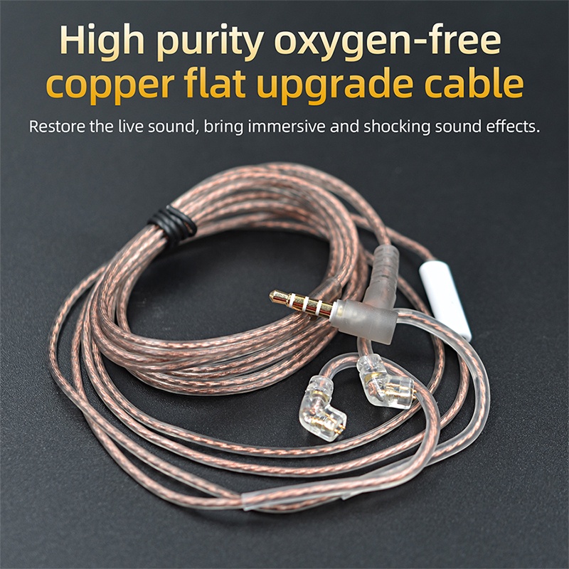 Cable KZ ZSN Pro Original con 3.5mm 2Pin 0.75mm conector Oxygen Free