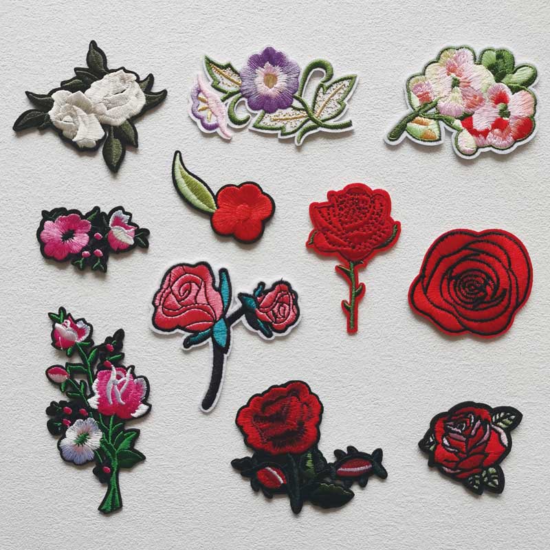 Hermosa Rosa Bordado Apliques Parche Prensa De Calor Diy Ropa Pegatinas  Parches Pegatina En Insignias Flor | Shopee México