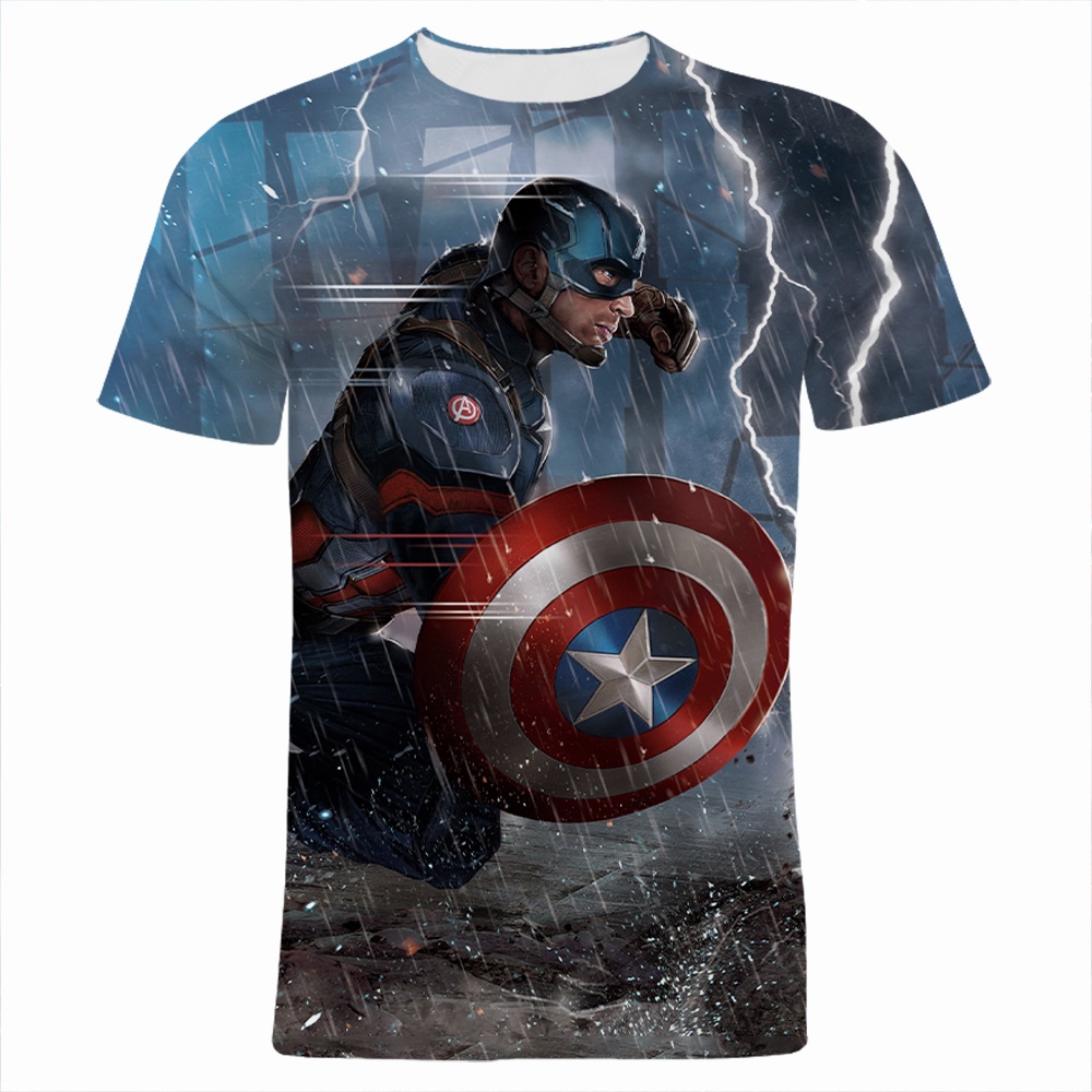 Hombres Mujeres Ropa Capitán América Camiseta Nuevo Verano Manga Corta  Impresión 3D Streetwear Tops | Shopee México