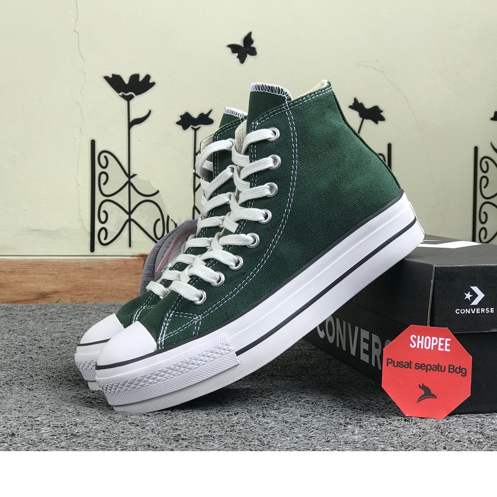 olive green platform sneakers