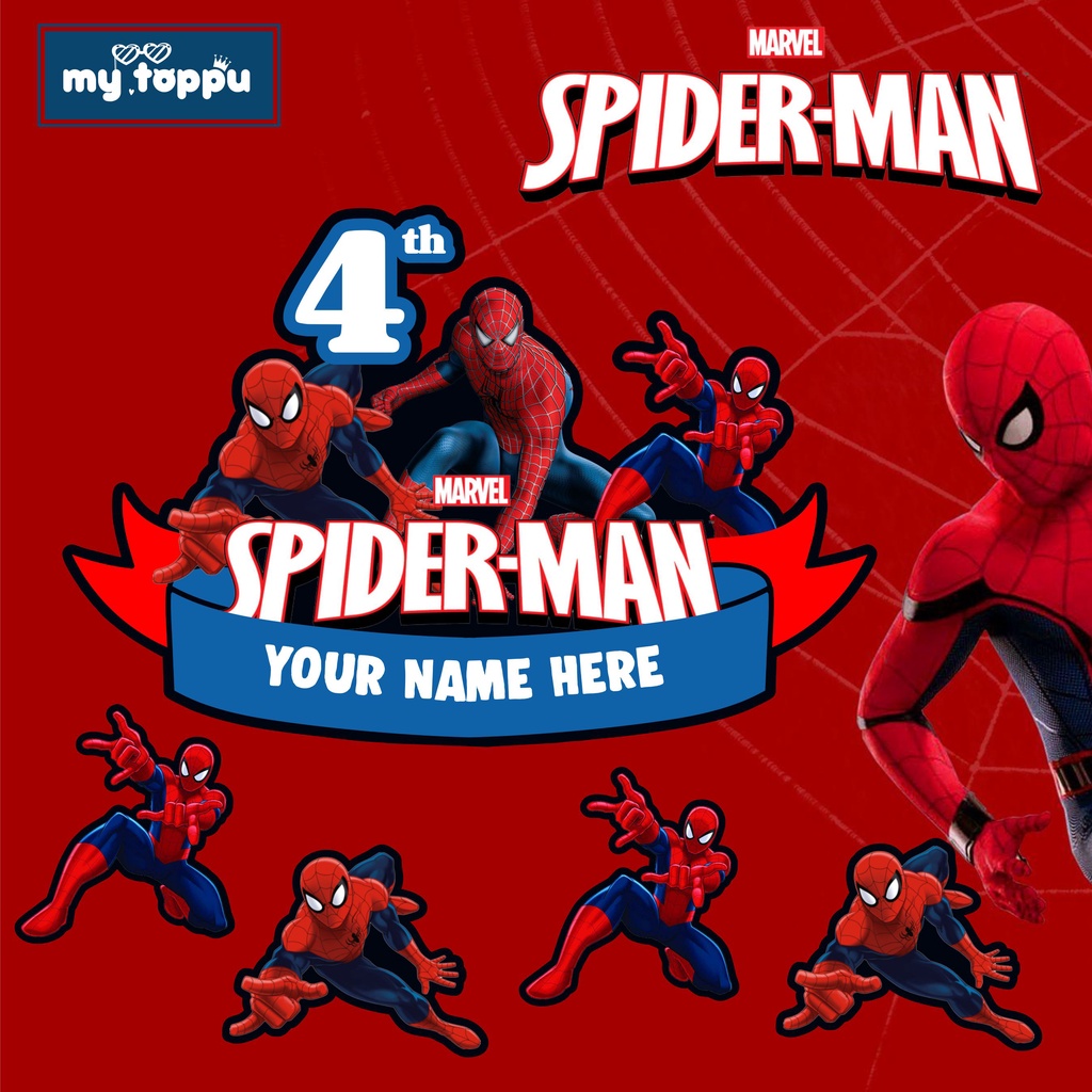 Spiderman TOPPER | Decoración personalizada cumpleaños | Solicitud de  decoración de tartas y nombre de la foto | Shopee México