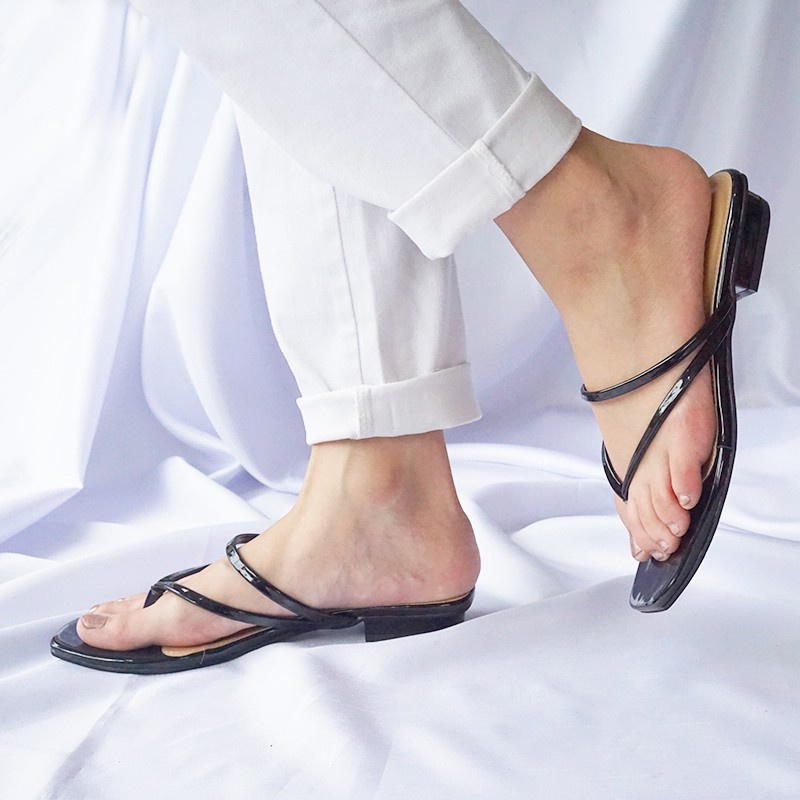 Sandalias de dedo de Havaianas de color Negro sandalias y chanclas de Chanclas de dedo y de pala Mujer Zapatos de Zapatos planos 