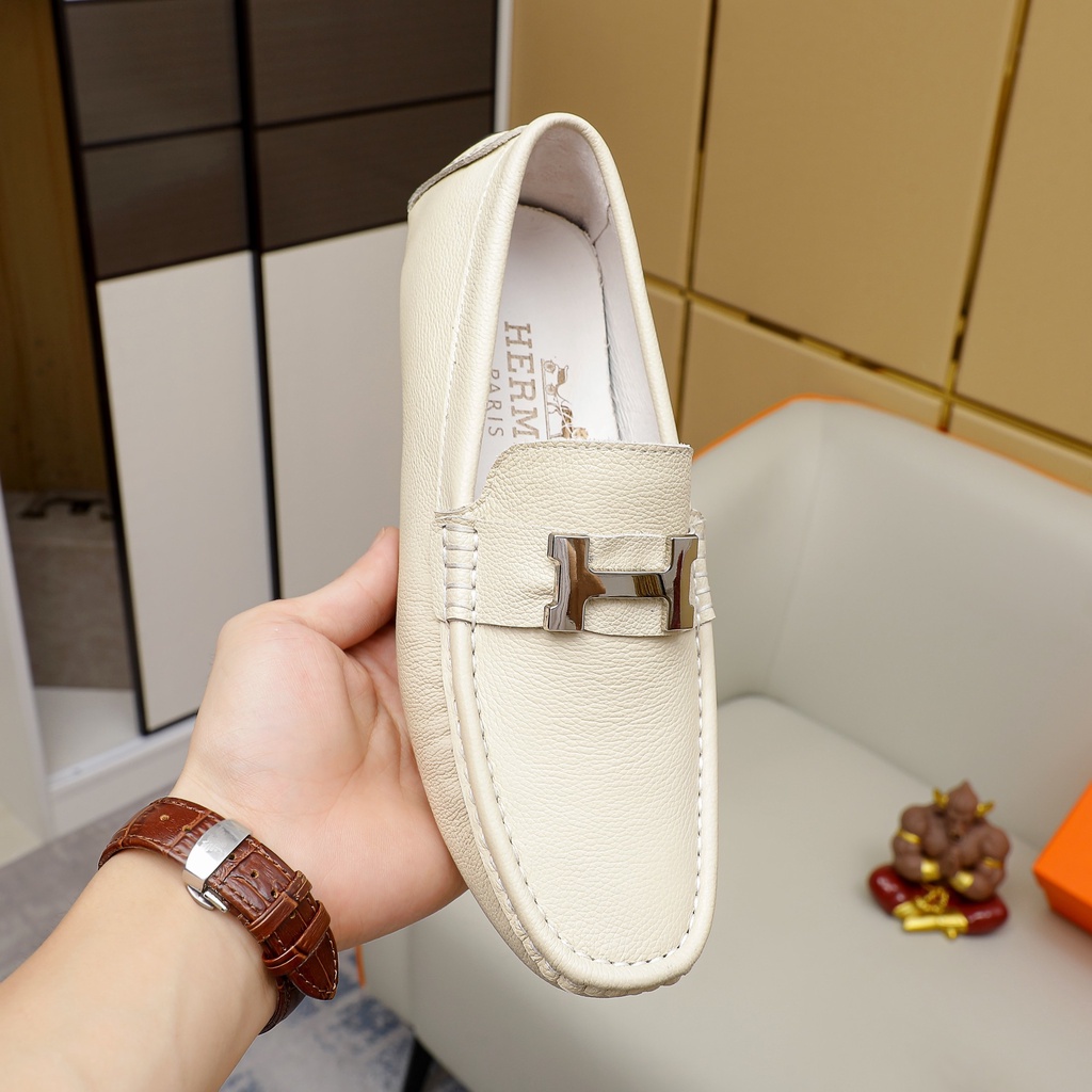 Hot Original 2022 Cuero Mocasines Blanco Eur : 38-45 002565 | Shopee México