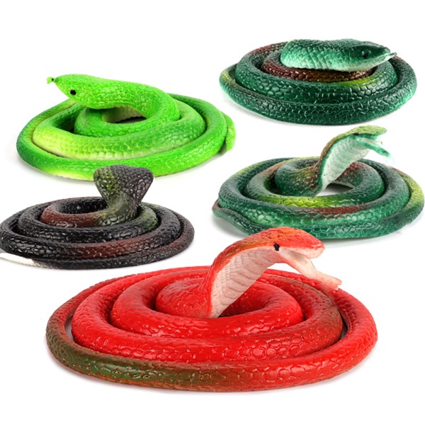 Hakka 3 Piezas Falso Realista Serpiente de Goma Modelo de Serpiente Artificial Reptil Realista Juguete de Broma Espeluznante Accesorios de Fiesta de Halloween para La Decoración del 