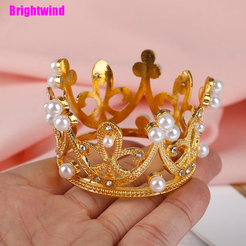 Mini Topper Princesa Corona De Oro Cristal Perla Tiara Pelo día de San Valentín GIF /_ Hg
