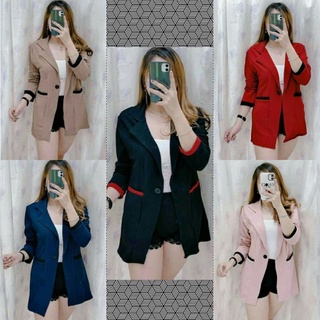 Ropa BLAZER para mujer LD 102cm XL FORMAL Office Work Wear moda coreana  SLIMFIT últimos modelos de moda 2022 moda elegante OUTWEAR exterior niñas  KECE moda BLAJER Chamarra negro marrón rosa rojo