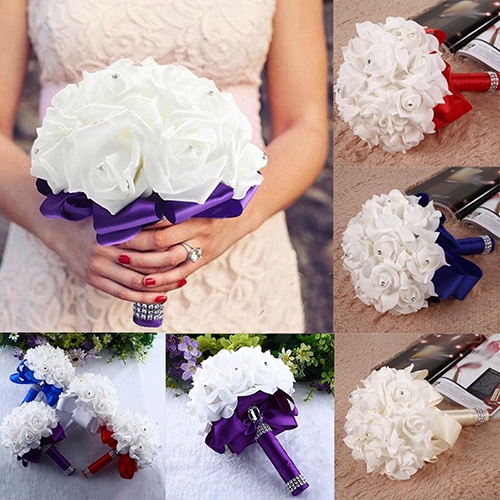 FFB?1 Ramo De Novia Boda Fiesta Dama De Honor Decoración De Diamantes De  Imitación Espuma Flor Artificial | Shopee México