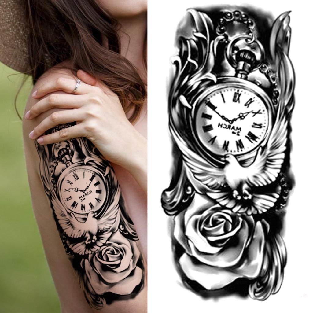 bosque negro tatuaje pegatina para hombres mujeres niños tigre lobo muerte  cráneo temporal tatuaje falso henna esqueleto rey animal tatoo | Shopee  México