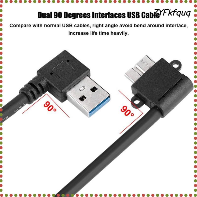 90 en ángulo recto a en ángulo recto USB 3.0 tipo-un cable de datos para computadora de disco duro 
